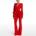 Women's Clothing In Stock Designer New Lotus Leaf Hem Slim Fit Jacket Flared Trousers Suit Two Piece Suit_ecoleips.com