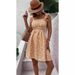Women's Spring/Summer Square Collar, Lotus-Shoulder, Butterfly-Button, Loose-Fitting Dress_ecoleips.com