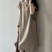 Japan And Korea Casual Summer Large Size Flying Sleeve Dress French Anti-light Loose Niche Medium And Long T-shirt Skirt Women_ecoleips.com