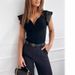 Women's Clothing Hot Sale Summer Lace Sleeveless Deep V Neck T Shirt_ecoleips.com