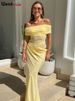 Weird Puss Ruched Irregular Dress Women Mesh Patchwork Slash Neck Short Sleeve Skinny Stretch Trend Elegant Long Bodycon Outfits_ecoleips.com