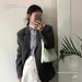 Direct From The Manufacturer: Black Women's Blazer For Autumn 2025, New Spring Style, Petite, Stylish And Casual_ecoleips.com