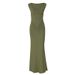 Women's Clothing Summer New Fashion Temperament Slim Pleated Solid Color Short Sleeved Dress_ecoleips.com