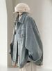 Plus-size Blue Denim Jacket For Women, 2025 Spring Autumn New Design, Loose And Slimming Top_ecoleips.com