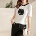 Women's Clothing Sweater For Women Summer New Style Camellia Three Dimensional Towel Embroidered Top Loose Short Sleeved T Shirt_ecoleips.com