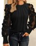 Women's Clothing Autumn Long Sleeve Fashion Mesh Splicing Round Neck Top T Shirt Women_ecoleips.com