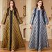 Elegant V Neck Long Dress for Women New Fashion Jacquard 4153 Cross Border Style with Long Sleeves_ecoleips.com