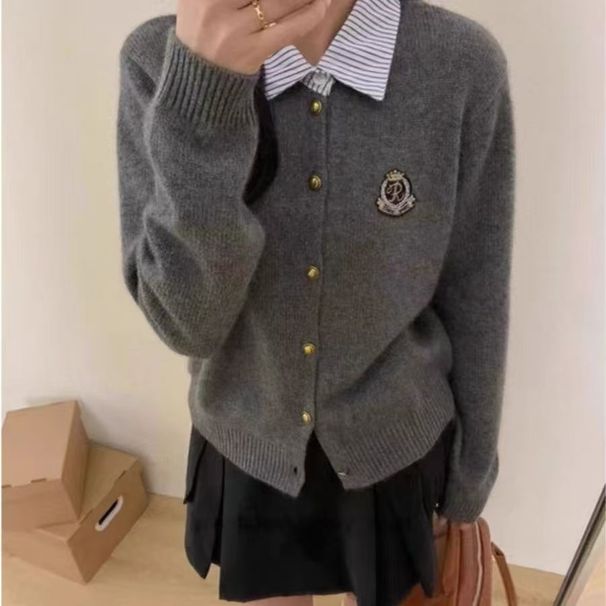 Women's Patchwork Embroidered Knit Cardigan Fashionable And Stylish Top for Spring/Autumn New Style 2026_ecoleips.com