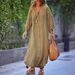 Short-Sleeved Autumn/Winter Cotton-Linen Shirt, Fashionable Casual Long-Sleeved Cardigan Dress For Women_ecoleips.com