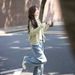 Green Thin Frayed Edge Knitted Cardigan, Layered Over A Sweater, Korean-style Casual Early Autumn Outfit, High-end_ecoleips.com