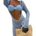 Women's Clothing New Blue Split Swimsuit Steel Bikini Sexy Swimsuit Women's Mesh Skirt Suit_ecoleips.com