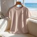 Women's Clothing Women's Casual Round Neck Short Sleeve T-Shirt Multi-Color Style Simple Stylish Sports Top Solid Color Loose Fit_ecoleips.com