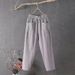 Suitable For All Seasons New Cotton Linen Casual Pants For Women, Summer Loose Straight Nine-Tenths Harem Pants, Color Slimming Trend_ecoleips.com