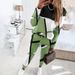 Women's Clothing 2024 new two piece set contrast color printing long sleeved round neck casual fashion suit_ecoleips.com