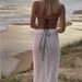Women's Clothing Summer New Sexy Hollow Perspective Knitted Beach Vacation Solid Color Skirt Outer Wear For Women_ecoleips.com