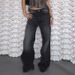Women's Straight Jeans Street Style Basic Washed Gradient Color Glitter Hot Diamond Wide Leg Slimming Fit Denim_ecoleips.com