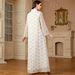 Women's European American Style Patchwork Long Dress Embroidered Robe Foreign Trade 4154 Cross Border Muslim Fashion_ecoleips.com