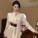 French-style Socialite 2025 Black Dress Design, New High-end Satin Shirt For Women With Ribbons, Fashionable And_ecoleips.com
