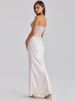 Mozision White Lace Corset Satin Sexy Maxi Dress Women Elegant Strapless Sleeveless Backless Bodycon Club Party Long Dresses_ecoleips.com