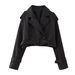 Women’s Casual Short Trench Coat – Slim Fit Long Sleeve Coat In Khaki/Black/Dark Brown (XS-L)_ecoleips.com
