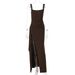 Women's Style Evening Dress Long Skirt Sexy Suspenders Backless High Slit Summer Fashion_ecoleips.com