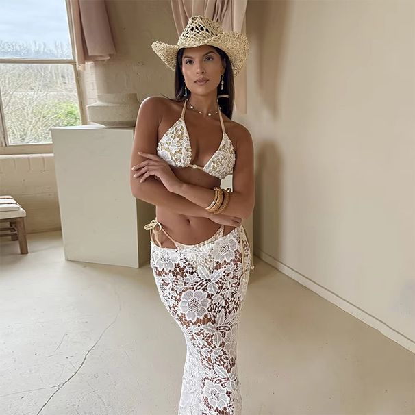 Women's Sexy Lace Bikini Three Piece Swimsuit European American Style Two Piece Swimwear New_ecoleips.com