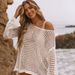 Women's Clothing Thin And Sexy Hollow Long Skirt Pullover Beach Cover Up Knitted Sweater Women's Bikini Sunscreen Cover Up Beach Skirt_ecoleips.com