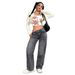 Cross-border European And American Independent Brand Women's Bow-embroidered Jeans, Y2K High Street Wide-leg Straight_ecoleips.com