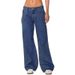 Russian Fashion 2025 New Extended Version Women's High-waisted Wide-leg Floor-length Jeans_ecoleips.com