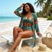 Women's Clothing Women's Style Long Sleeve Printed Two Piece Swimsuit Sun Protection Beach Vacation Bikini Set_ecoleips.com