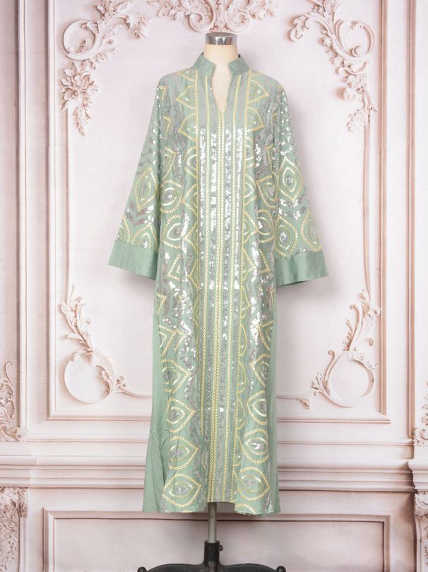 Women’s Clothing Fashion New Sequined Robe Clothing Muslim Dress Women's Party Evening Dress_ecoleips.com