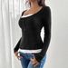 2026 Cross-Border European And American Fashion Simple Square Round Neck Lace Patchwork Single-Breasted Slim-Fit_ecoleips.com