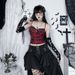 XS25039 Dark Gothic Style Basic Camisole With Chest Pads 2025 New Slim Fit Tank Top For Women_ecoleips.com