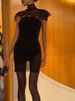 K New Women's Fashion Trendy Lace-Patchwork Bodycon Bustier Sexy Dress_ecoleips.com