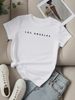 100 COTTON Women's Fashion Y2K Style Spring And Summer Sexy Sweet Short Sleeve T-Shirt Letter Pattern Print Short Sleeve Round Neck Top_ecoleips.com