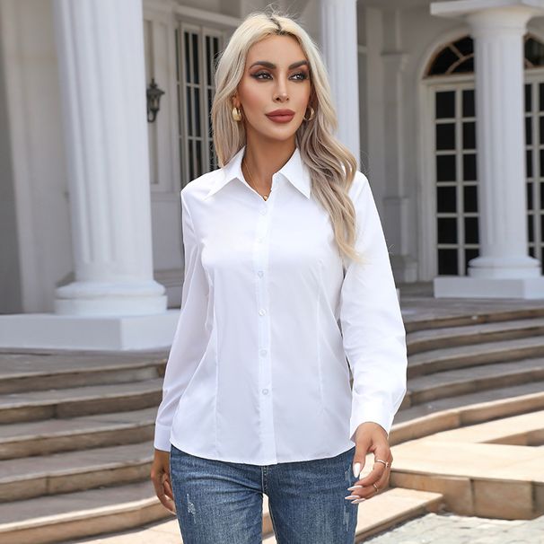 2026 Cross-Border European And American New Fashion Casual Long-Sleeve Cardigan Buttoned Shirt Top For Women_ecoleips.com