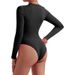 Women's Clothing No Chest Pad Seamless Zipper Long Sleeved Yoga Suit Casual Sports Jumpsuit Threaded Body Shaper Custom_ecoleips.com