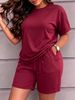 Women's Spring/Summer Short-Sleeved Two Piece Set Trendy Casual Fashion Spot Goods_ecoleips.com