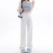 2025 Spring/Summer New White Loose Wide-Leg Straight High-Waisted Floor-Length Women's Jeans, Cotton, Wholesale From_ecoleips.com