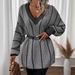 Aria Basics Aria Basics European American Cross-border V-neck Color-blocked Vertical Stripe Pullover Autumn And Winter New Loose Sweater_ecoleips.com
