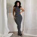 Summer New Arrival Women's Backless Tie-Up Halter Neck Striped Dress High Elasticity European American Style Spring/Autumn Regular Size_ecoleips.com