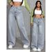 Women's Clothing New Jeans High Waist Straight Loose Casual Long Pants_ecoleips.com