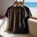 Women's Clothing Women's Casual Round Neck Short Sleeve T-Shirt Style Plain Sports Top Solid Color Loose Two Piece Set_ecoleips.com