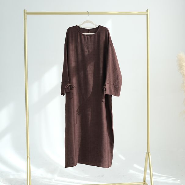 Modest Abaya Dress Women's Plus Size Solid Color Casual Robe Fashion England Style Polyester Spring/Autumn Summer Wear_ecoleips.com