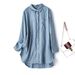 Verve Japanese Order 14 French Pure Linen Double Chest Pocket Mid-Length Long Sleeve Sunscreen White Shirt Top For Women_ecoleips.com