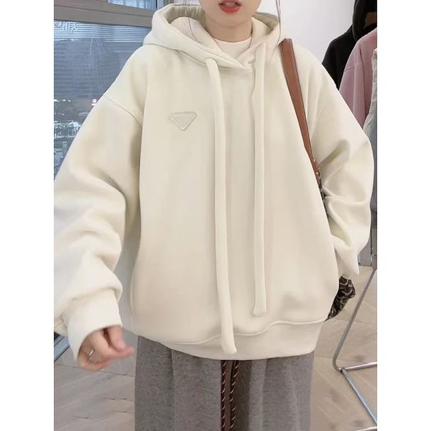 Plus Size Fleece-Lined Thickened Hooded Sweatshirt Jacket For Women, Spring Slimming And Concealing Korean Style Loose_ecoleips.com