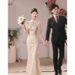 Cheongsam Toast Dress Light Luxury Mermaid Gown For Brides Summer Wedding Engagement Party Annual Wear Women's Clothing_ecoleips.com
