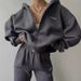 Women's Clothing Long Sleeved Velvet Sweatshirt Trousers Casual Fashion Printed Hooded Suit For Women_ecoleips.com