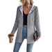 Aria Basics 2024 Women's Spring And Autumn Solid Color Wave Stitching Casual Loose Drawstring Hooded Jacket_ecoleips.com