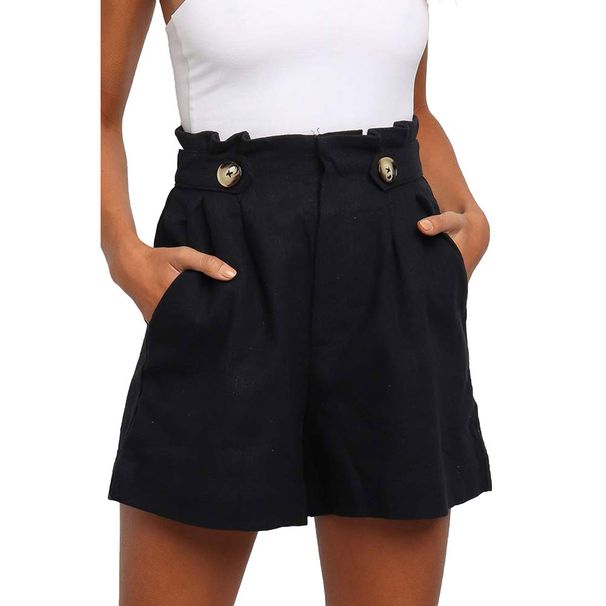 Women's Clothing Summer Solid Color High Waist Ruffle Loose Straight Pants_ecoleips.com